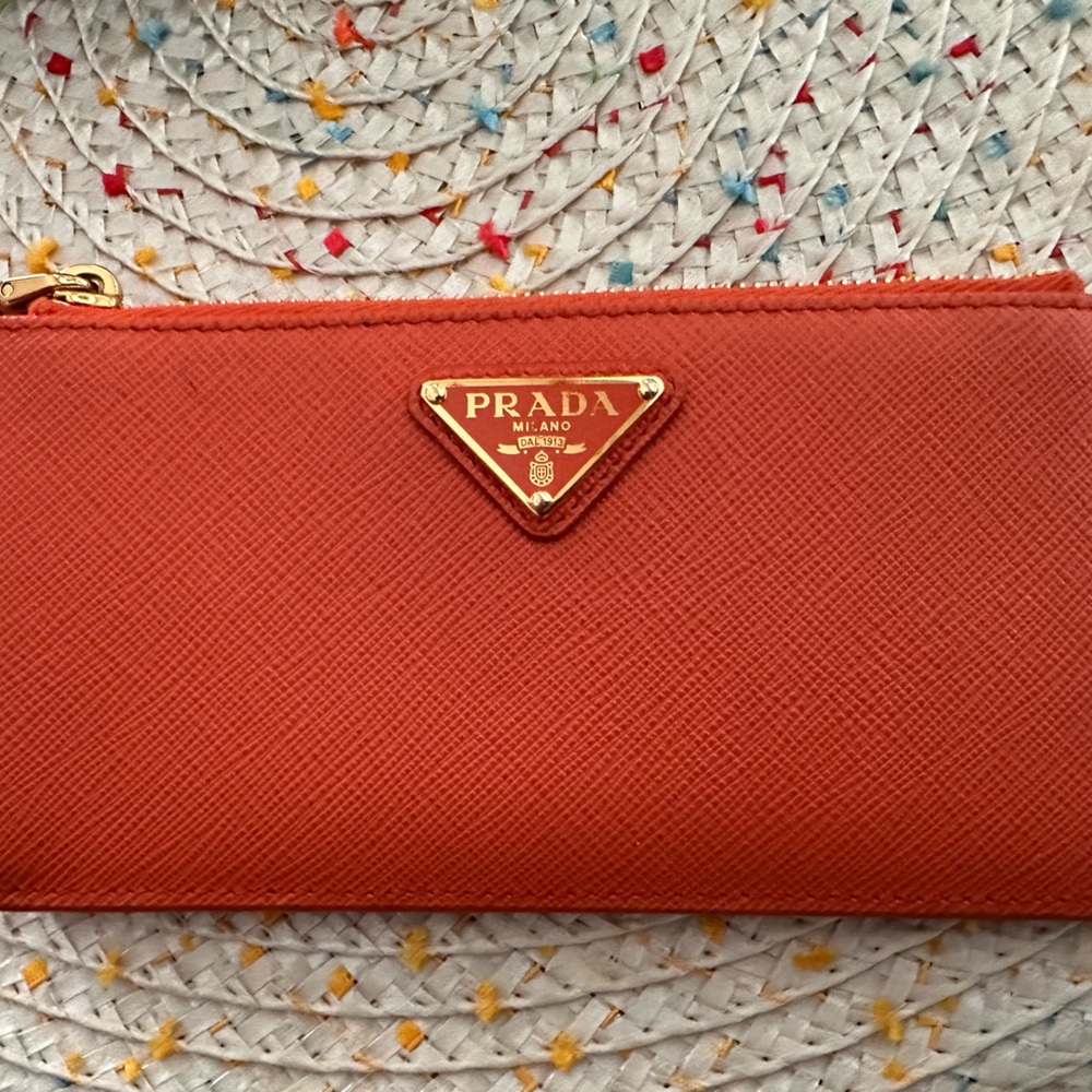Prada Scarlet Textured Wallet